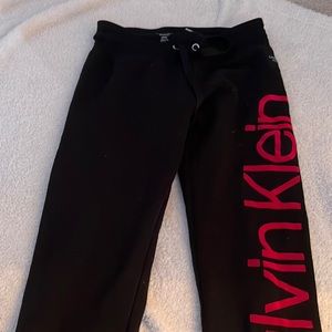 calvin klein black sweat pants size small